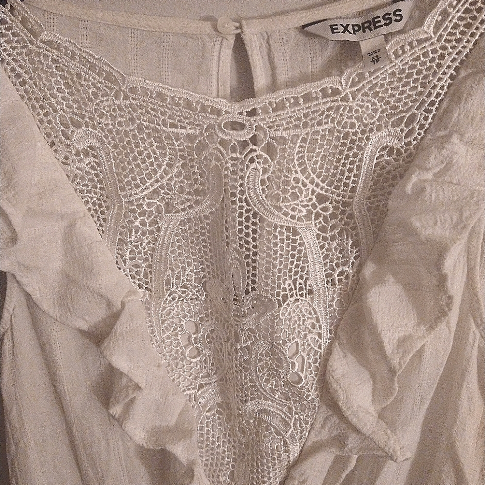 EXPRESS ladies romper. White, lace xs/tp